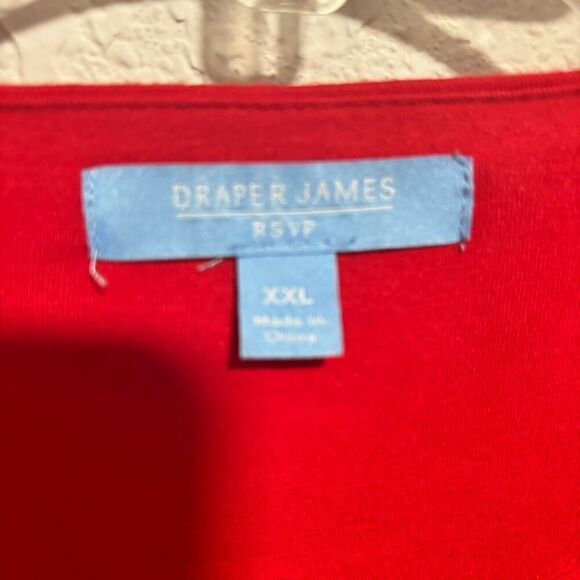 Draper James Womens Fit & Flare Dress 2XL Red 3/4 Sleeve Surplice Neck Pockets - Picture 3 of 9
